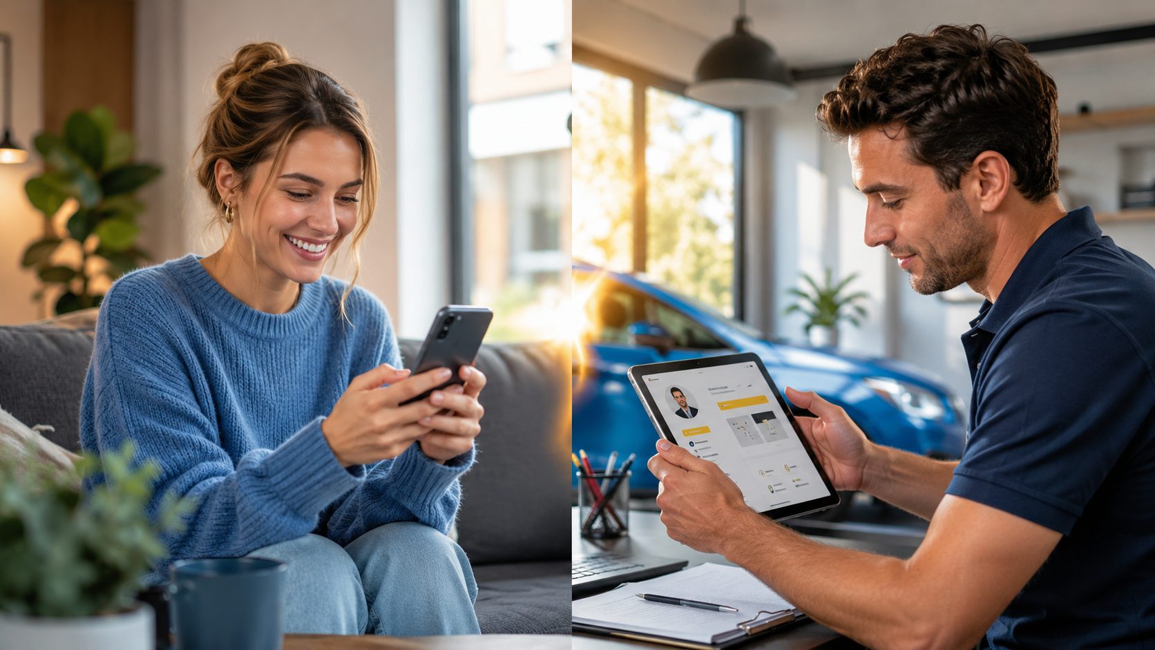 Klant en rijinstructeur verbonden via CRM